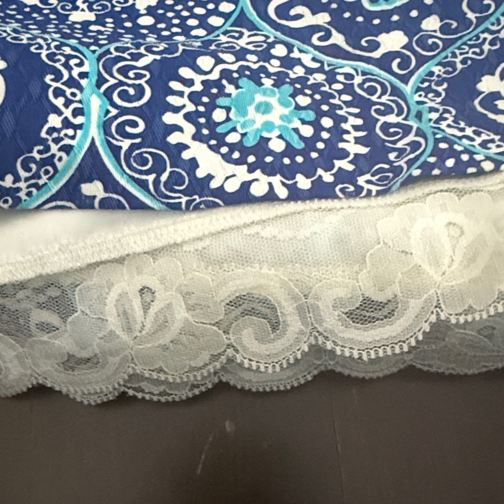 Trina Turk Blue and White Floral Mini Dress - Picture 9 of 11